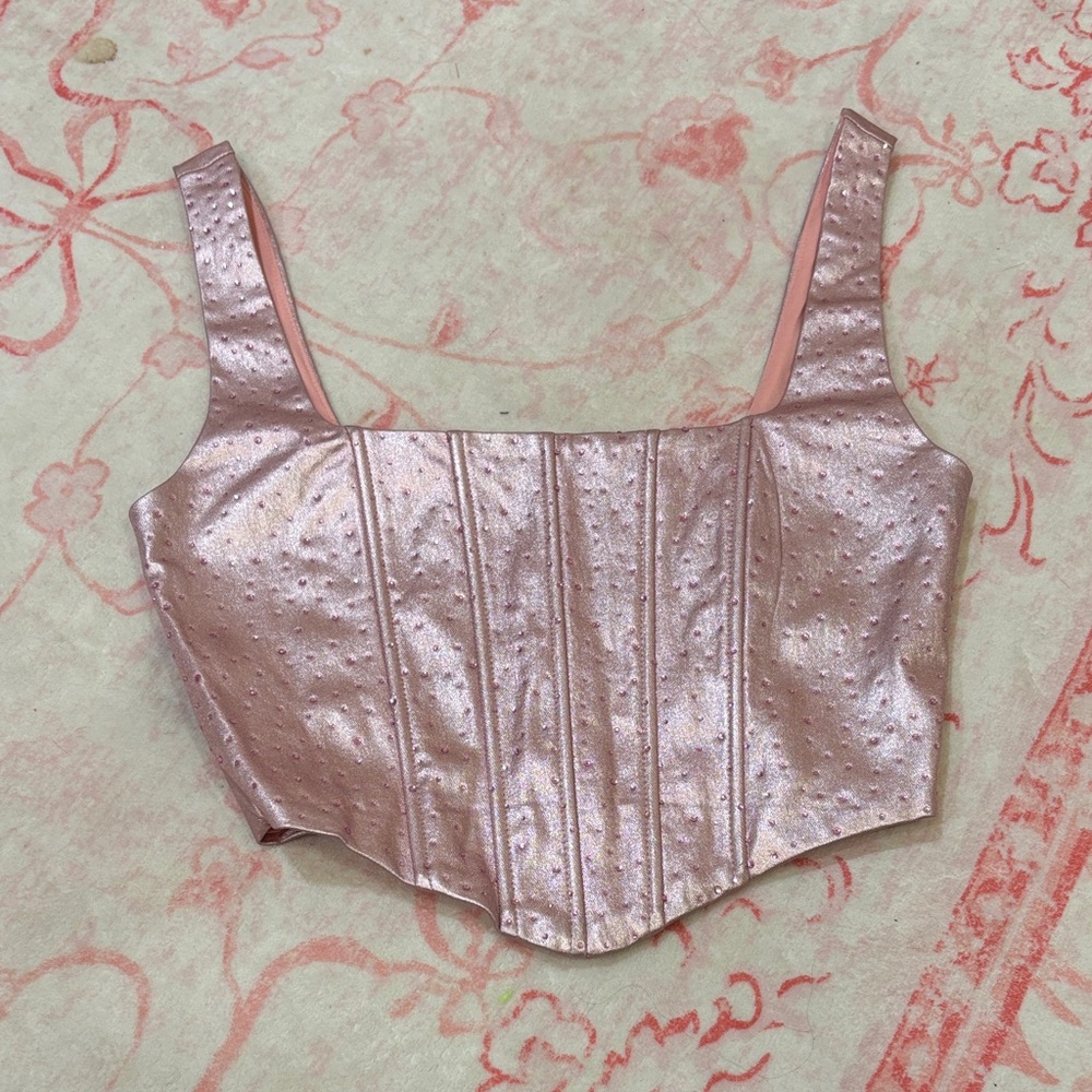 Windsor Shiny Pink Crop Top